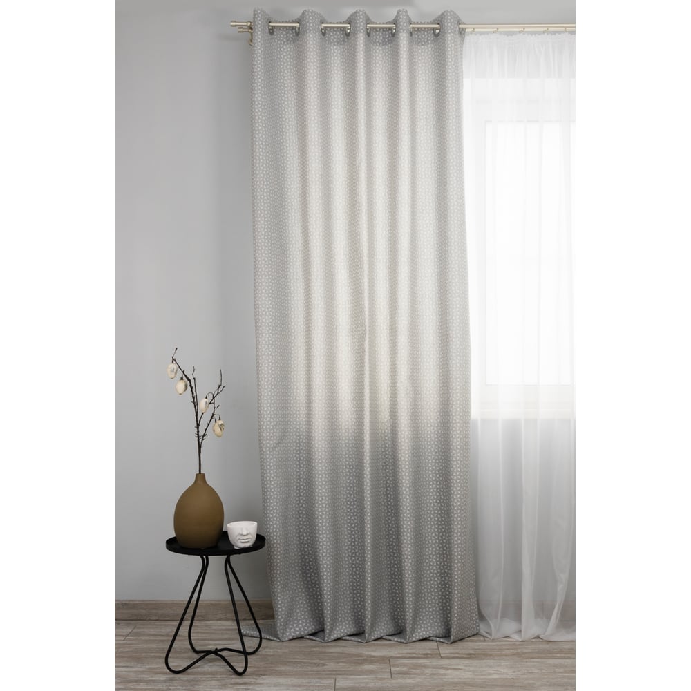 Изображение товара Штора на люверсах Kauffort Марсия 160x270 см светло-серая жаккард современный стиль