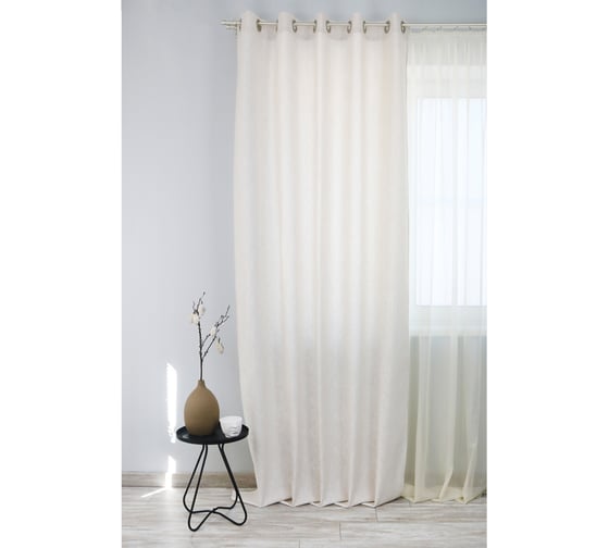 Изображение товара Штора на люверсах Kauffort Сабина, 160x270 см, крем 110017620