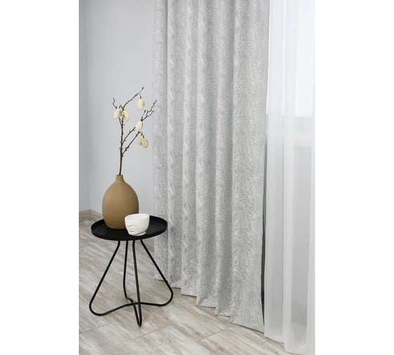 Изображение товара Штора на тесьме Kauffort Сабина, 160x270 см, нежно-серый 111017660