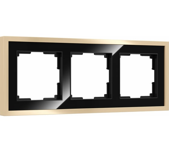 Изображение товара Рамка на 3 поста WERKEL Baguette черный/латунь a060241
