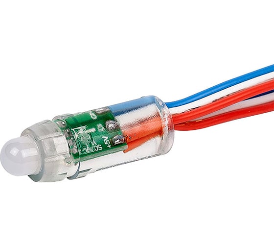 Изображение товара Гирлянда MAKSILED Светодиодный пиксель 50 шт, SPI, UCS1903, 12 мм, 1 LED, 5 В, 0.3 Вт, IP66, управляемый полноцветный RGB ML-1PIX-IC-RGB-SFF(1903)