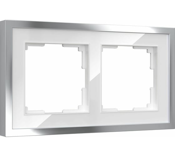 Изображение товара Рамка на 2 поста WERKEL Baguette белый/серебро a060231