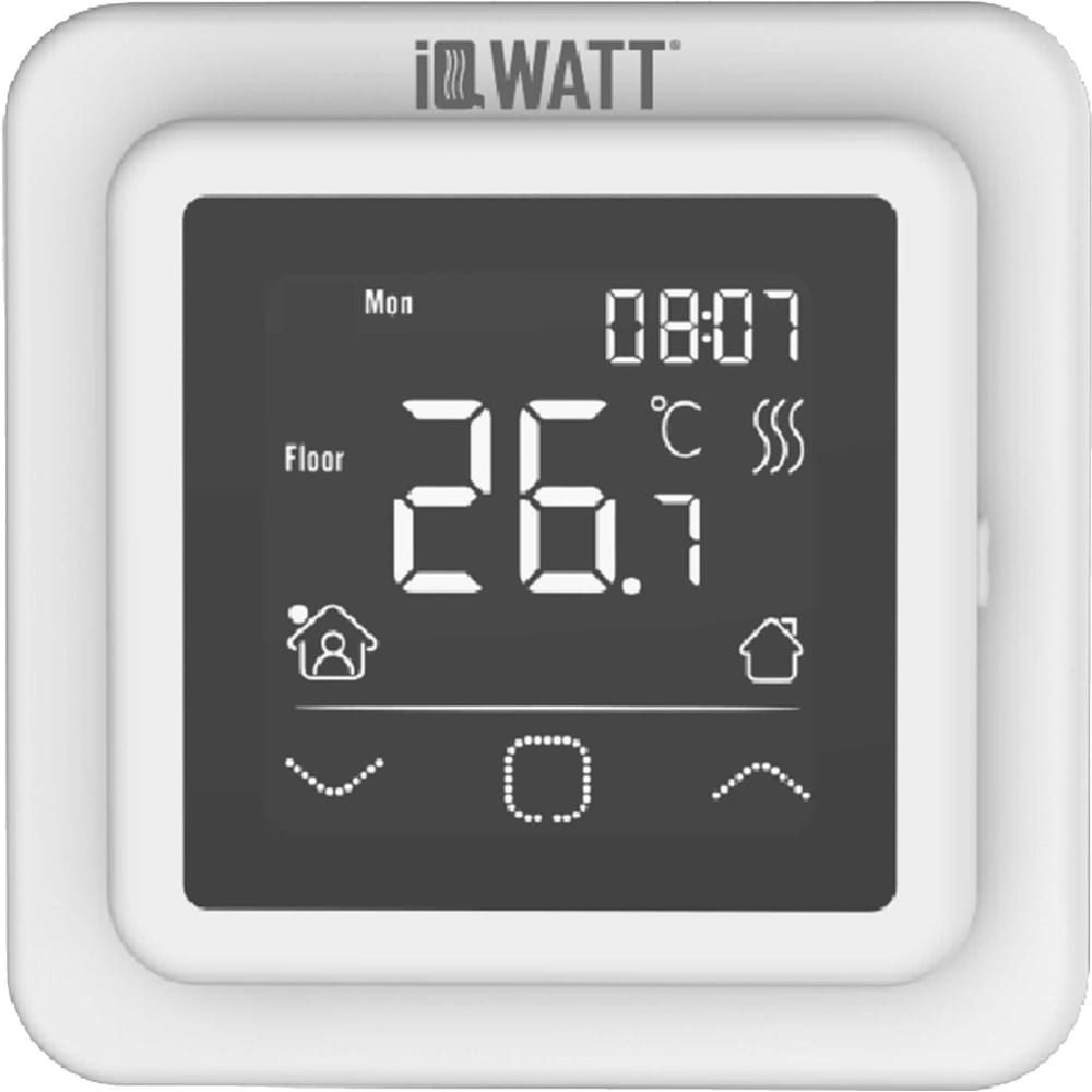 Программируемый терморегулятор для теплого пола IQWATT, цвет белый 408 IQ THERMOSTAT SMART HEAT - фото 1