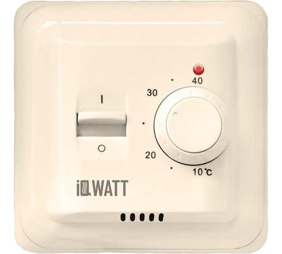 Изображение товара Терморегулятор для теплого пола IQWATT IQ THERMOSTAT M с ручным управлением, слоновая кость 404