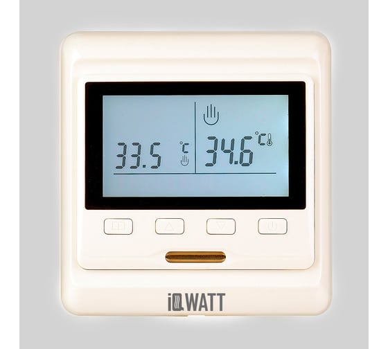 Изображение товара Терморегулятор для теплого пола IQWATT IQ THERMOSTAT P программируемый, с ЖК-дисплеем, слоновая кость 402