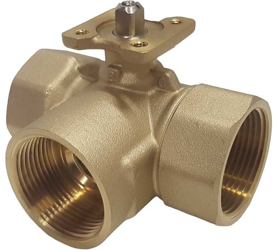 Изображение товара Трехходовой шаровой кран TECHNO 3032А латунный, под привод DN32, G1 1/4, КVS 16 640332-1