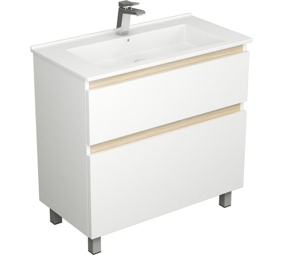 Изображение товара Тумба UNCORIA Ариль 85 под умывальник Оскар 85 см, белая 58517