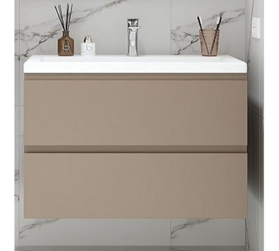 Изображение товара База под раковину Art&Max BIANCHI подвесная, с двумя выкатными ящиками, капучино матовый AM-Bianchi-900-2C-SO-CM