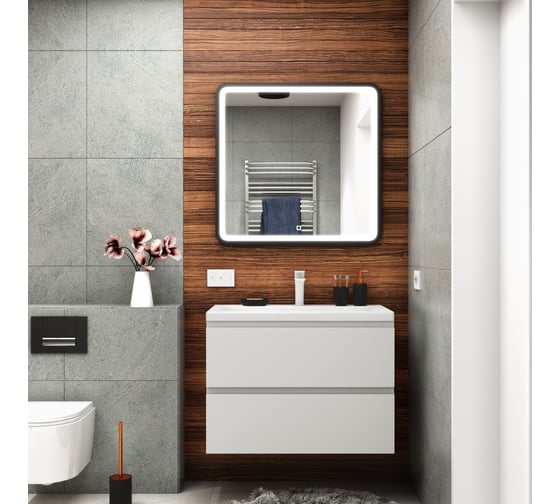 Изображение товара База под раковину Art&Max BIANCHI подвесная, с двумя выкатными ящиками, белый матовый AM-Bianchi-750-2C-SO-BM