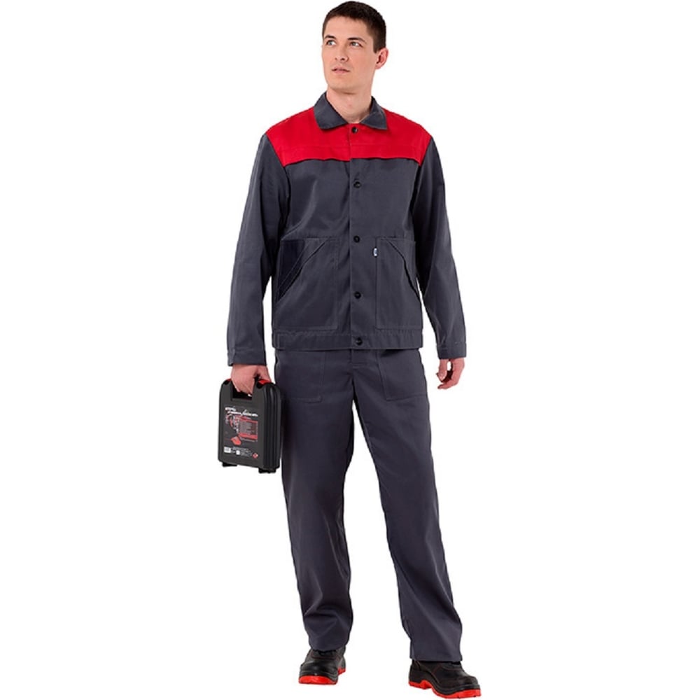 Изображение товара Мужской костюм Сатурн от Ампарo - серый с красным, 48-50, рост 158-164