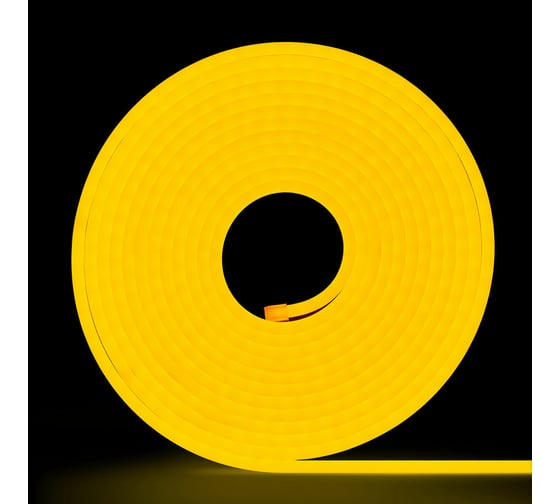 Изображение товара Неоновая светодиодная лента MAKSILED 5м, 6x12мм, 12В, 10.5Вт/м, 110 LED/m, IP33 (СИЛИКОН), золотисто-желтый, ML-NF-PR-6mm-L50-Golden Yellow