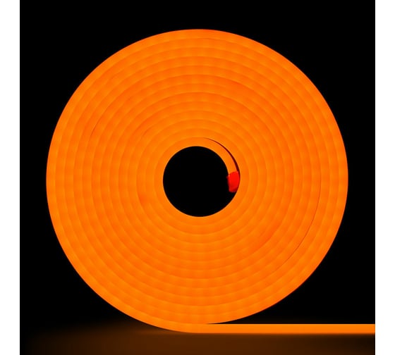 Изображение товара Неоновая светодиодная лента MAKSILED 5м, 6x12мм, 12В, 10.5Вт/м, 110 LED/m, IP33 (СИЛИКОН), оранжевый, ML-NF-PR-6mm-L50-Orange
