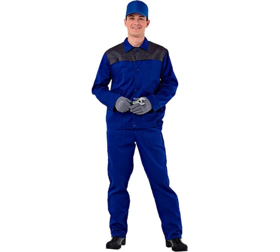 Изображение товара Мужской костюм АМПАРО Сатурн, куртка и полукомбинезон, васильковый/серый, р. 64-66, рост 182-188 Кос102в 128-132/182-188