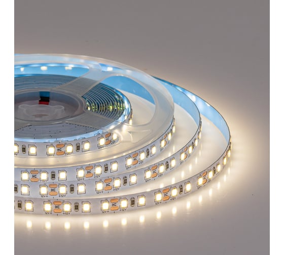 Изображение товара Светодиодная лента Donled 5м, 12В, IP20, 120 LED/m, 9.6Вт/м, нейтральный белый, 8мм, DL-R120-2835-NW