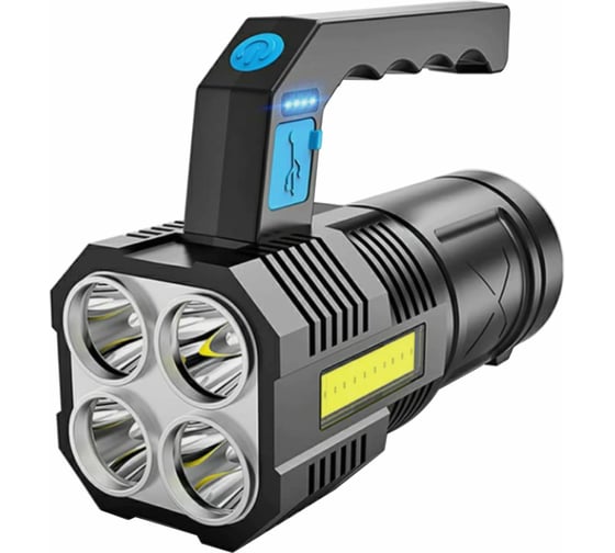 Изображение товара Аккумуляторный фонарь Ultraflash LED53766  (4В, черный, 4LED+COB, 3 Вт, 4 режима, USB, бокс са) 15017