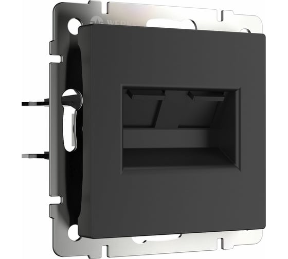 Изображение товара Двойная розетка Ethernet RJ-45 WERKEL черный матовый a051616