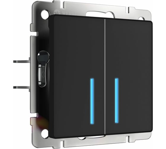 Изображение товара Сенсорный двухклавишный выключатель WERKEL с подсветкой 1000 Вт черный a057679