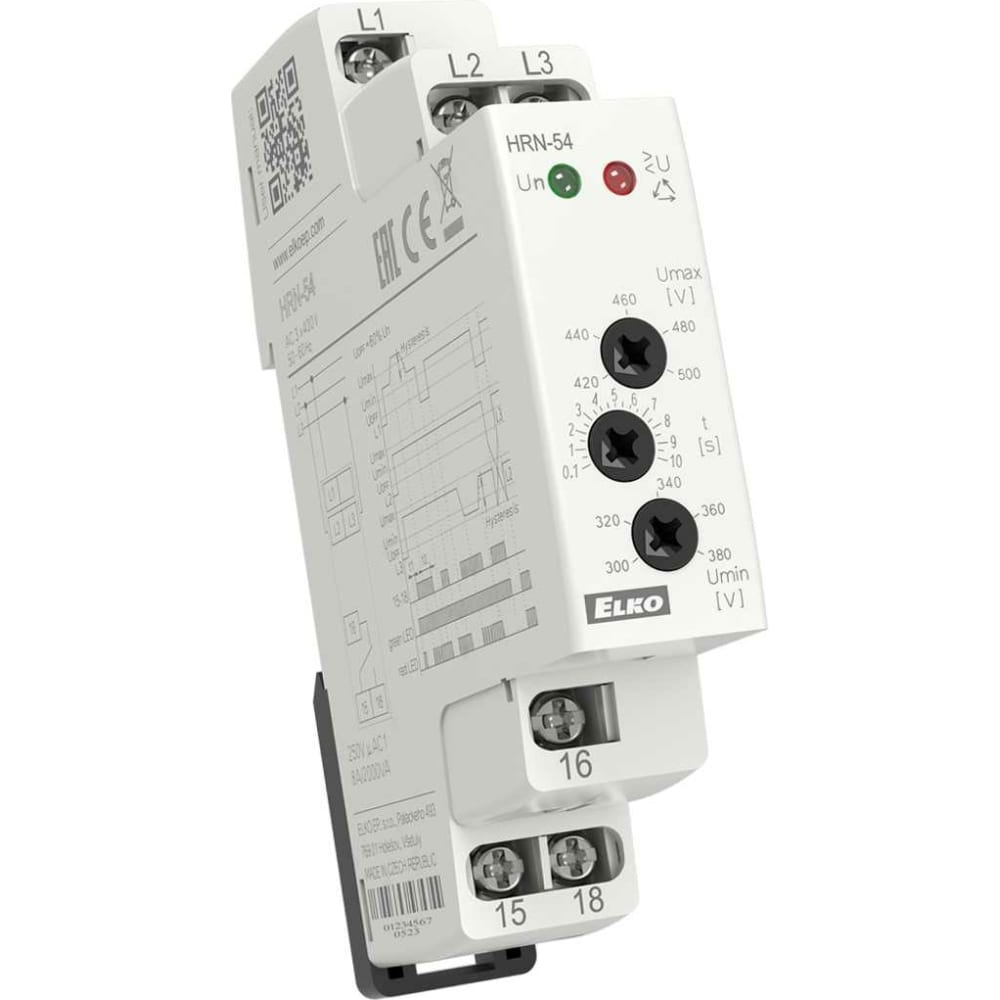 Реле контроля напряжения ELKO EP реле контроля фаз tdm ел 11м 3х380 в 1п контакт sq1504 0005