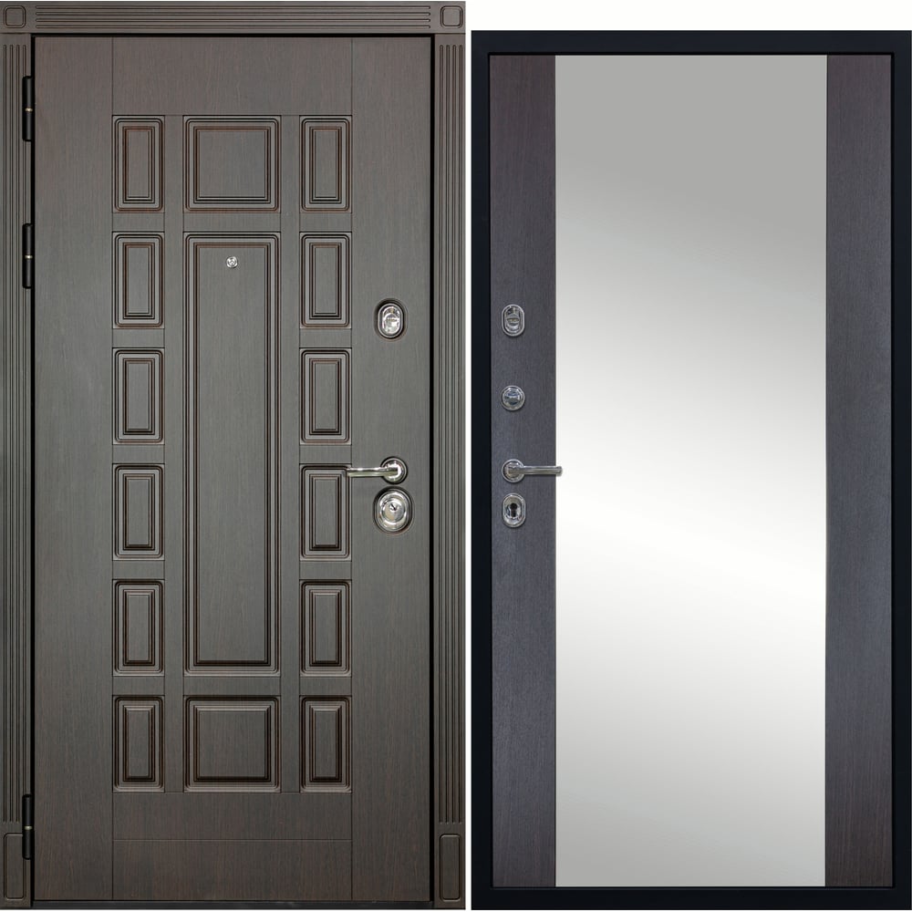 Изображение товара Дверь DIVA МХ-53 зеркало в стиле венге, 200 см, левая, утепленная