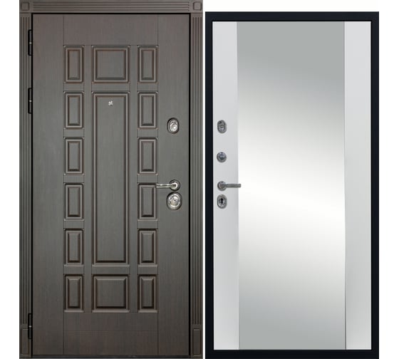 Изображение товара Дверь DIVA МХ-53 зеркало, 2050x960 мм, левая, Венге - Д15, Белый софт УТ-00078063