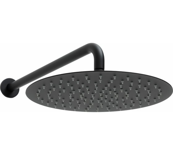 Изображение товара Верхний душ ALLEN BRAU Priority Slim нержавеющая сталь 304, ф300 мм, держатель 430 мм, черный матовый 00298836