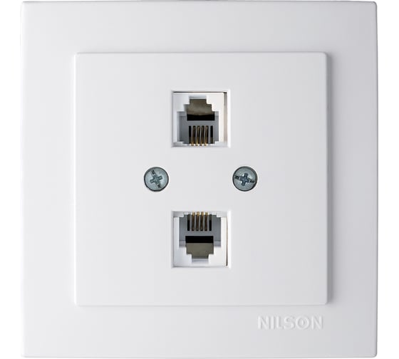 Изображение товара 2-местная телефонная розетка Nilson СУ, TOURAN-ALEGRA-THOR, белый 24111041
