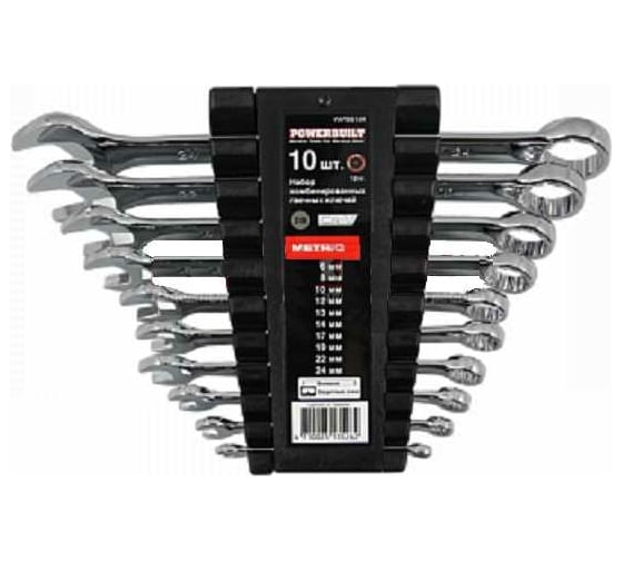Изображение товара Набор комбинированных гаечных ключей TORGWIN powerbuilt 6, 8, 10, 12, 13, 14, 17, 19, 22, 24 мм, 10 шт. YWT8512R