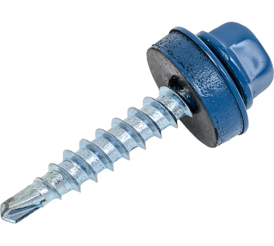 Изображение товара Саморезы для крепления кровельных материалов к деревянной обрешетке Зубр цвет RAL 5009 "небесно-голубой", оцинк., 4,8x29 мм, 400 шт 4-300315-48-029-5009