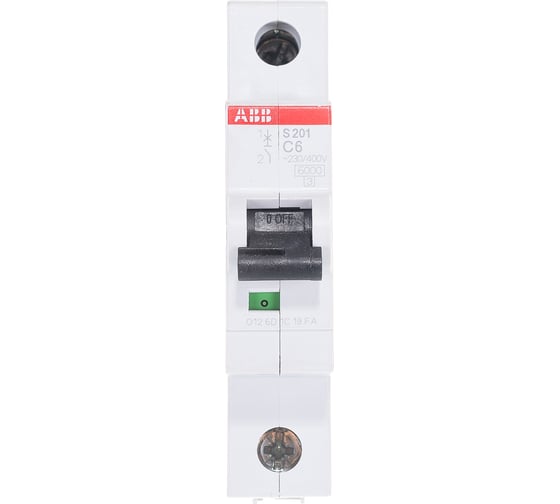 Изображение товара Автоматический модульный выключатель ABB 1п C S201 6кА 6А 2CDS251001R0064