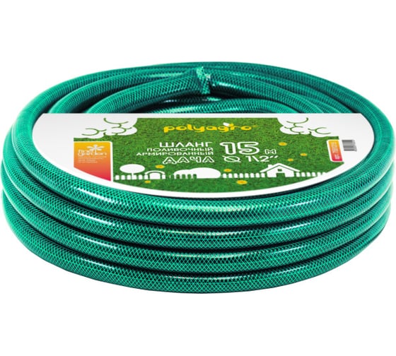 Изображение товара Поливочный армированный шланг POLYAGRO Дача 1/2", 15 м 7551215