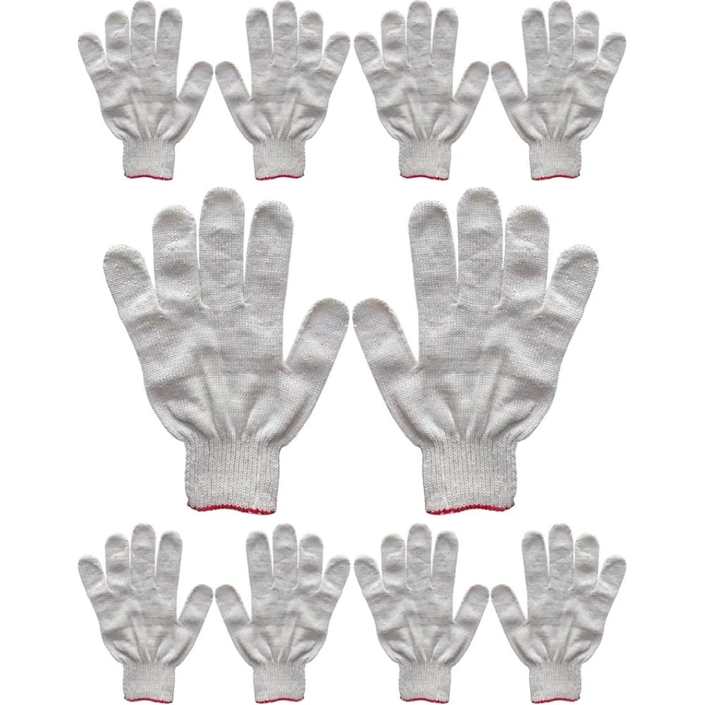 Хлопковые рабочие перчатки SOLARIS перчатки solaris хб рабочие 7 нитей 7 5 класс вязки комплект из пяти пар