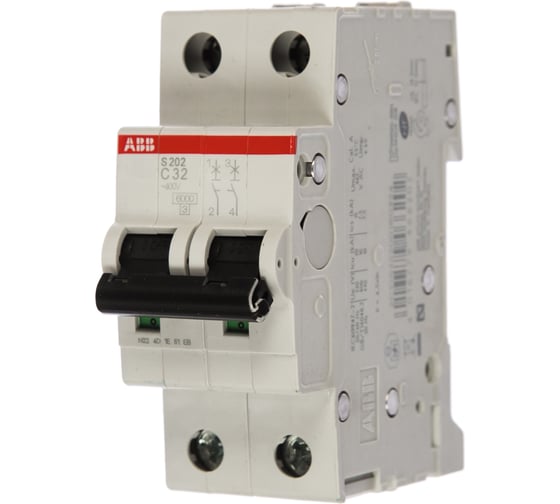 Изображение товара Автоматический модульный выключатель ABB 2п C S202 6кА 32А 2CDS252001R0324