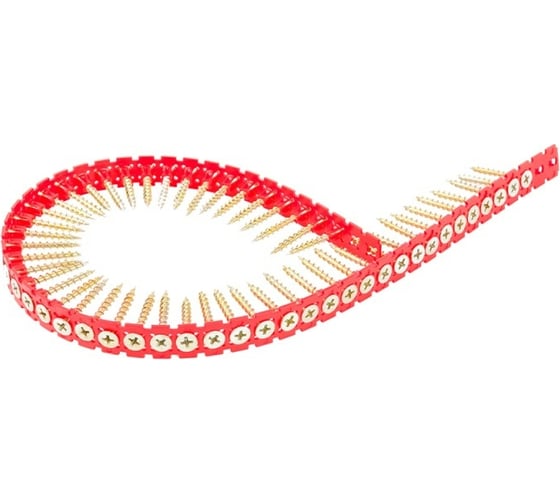 Изображение товара Саморезы в ленте F-SWY для гипсокартона/дерева (1000 шт, 3.5х25 мм, желтый цинк) FIXPISTOLS 2-3-3-7333