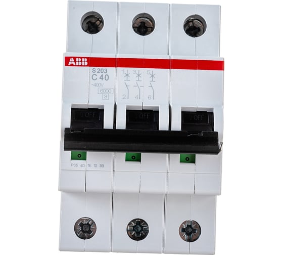 Изображение товара Автоматический модульный выключатель ABB 3п C S203 6кА 40А 2CDS253001R0404
