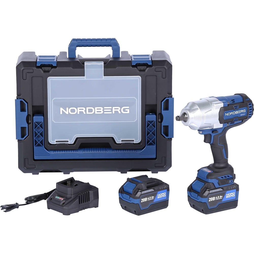 Изображение товара Аккумуляторный гайковерт NORDBERG 1/2 21В 1700 Нм с двумя аккумуляторами и кейсом NE812K