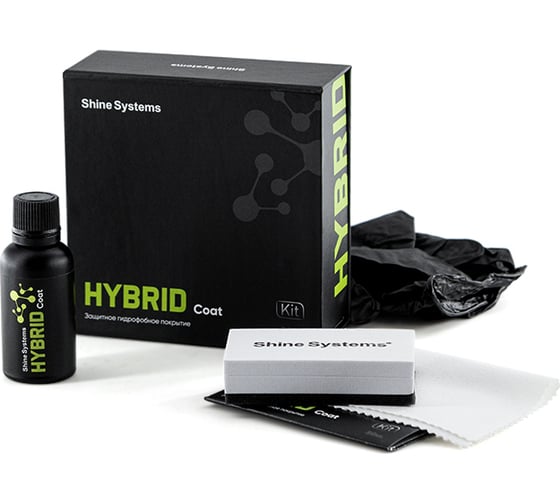 Изображение товара Защитное гидрофобное покрытие для кузова Shine systems HYBRID Coat 30 мл, набор SS478