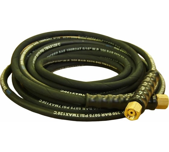 Изображение товара Шланг высокого давления 30 м, гайка-гайка, фитинги латунь, 8 мм, 120°, 350 бар Rein 0.001-518.30.N