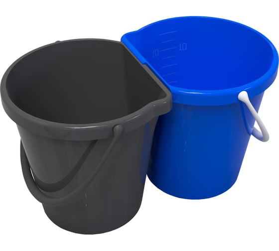 Изображение товара Многофункциональная система "Два ведра" Тара.ру 12л+12л, серо-синий 27842