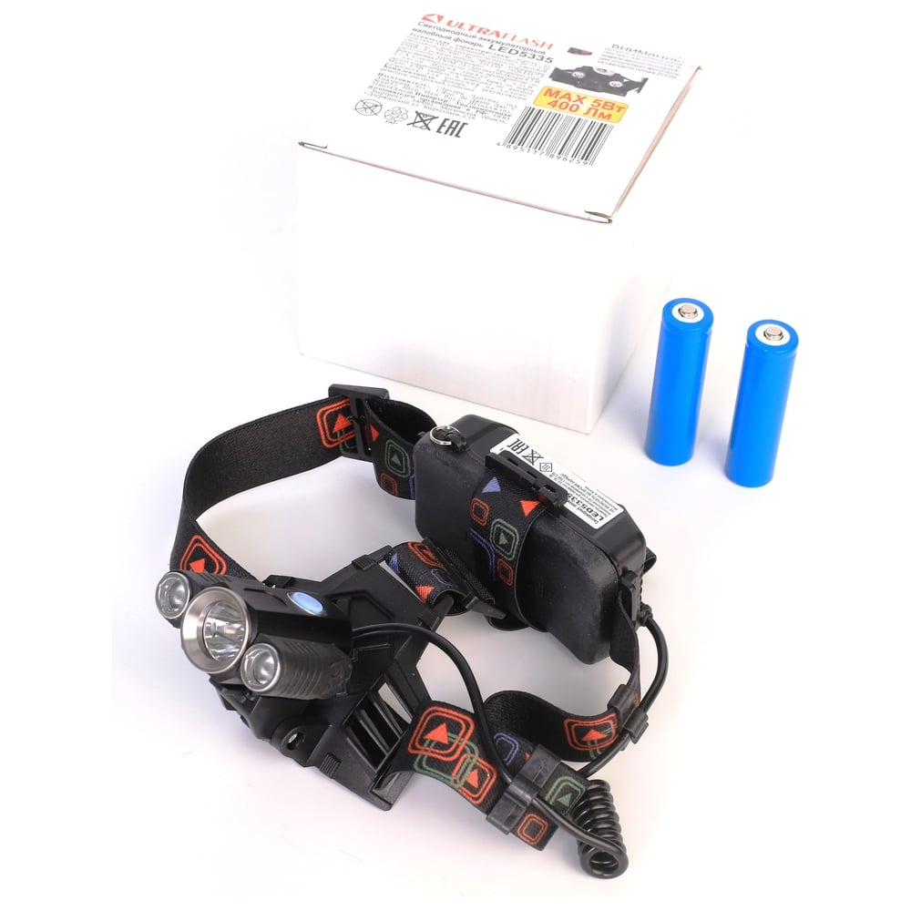 Изображение товара Налобный аккумуляторный фонарь Ultraflash LED5335 с 3LED и 4 режимами работы