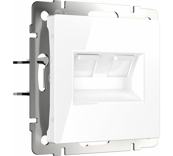 Изображение товара Двойная Ethernet розетка RJ-45 WERKEL белый a051115