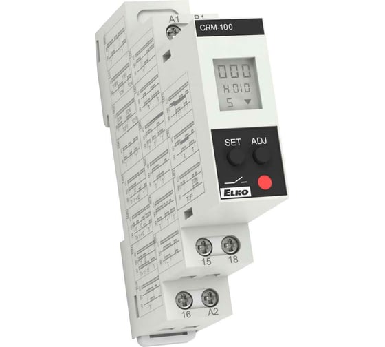 Изображение товара Цифровое реле времени ELKO CRM-100 17 функций, точное отображение и настройка времени на дисплее, AC/DC 24-240V EP УТ000011564
