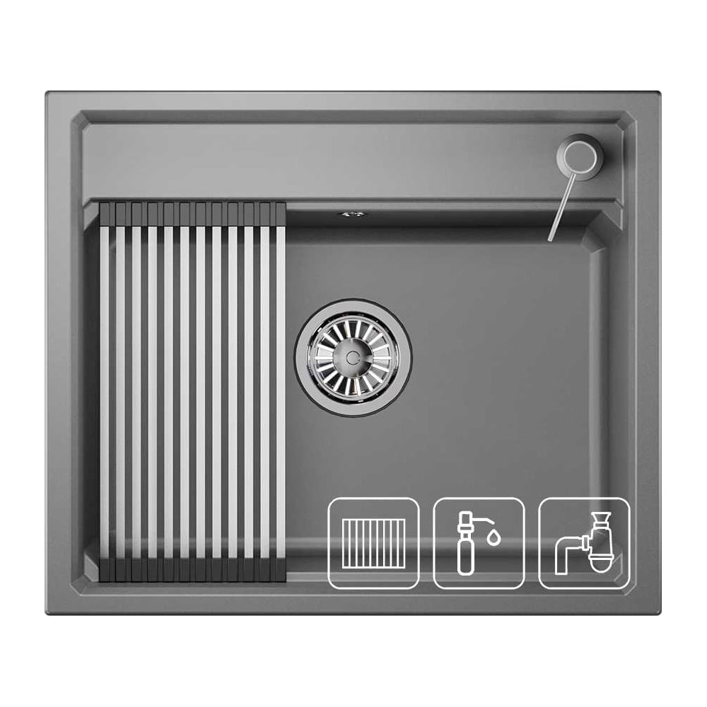 Изображение товара Кухонная мойка из кварца GRANULA KS-6003 АЛЮМИНИУМ