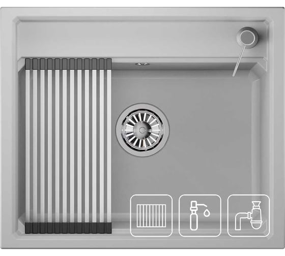 Изображение товара Кухонная мойка из кварца GRANULA KS-6003 АРКТИК