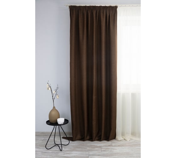 Изображение товара Штора на тесьме Kauffort Dimaut, 200x270 см, коричневый 111011630