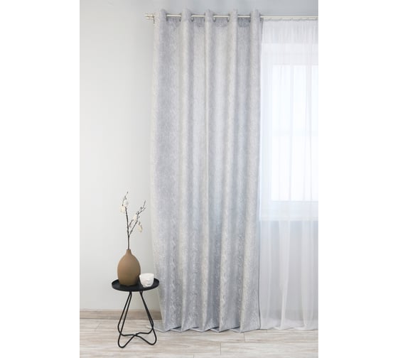 Изображение товара Штора на люверсах Kauffort Сабина, 160x270 см, нежно-серый 110017660