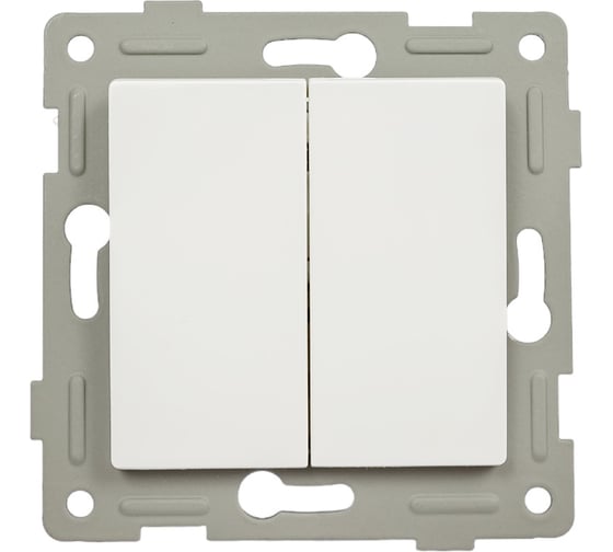 Изображение товара Проходной механизм выключателя (переключателя) GUSI Electric Ugra для двух цепей (2кл), скрытая установка, 10А, 250В. Цвет: белый С11В8-001