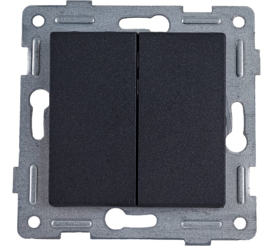 Изображение товара Проходной механизм выключателя (переключателя) GUSI Electric Ugra для двух цепей (2кл), скрытая установка, 10А, 250В. Цвет: графит С11В8-010