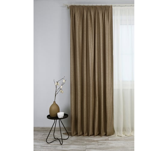 Изображение товара Штора на тесьме Kauffort Шенилл, 200x270 см, бежевый 111014630