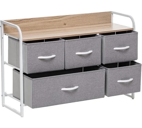 Изображение товара Комод Leset Ноа широкий, каркас белый, светло-серый LSКБ-00011830