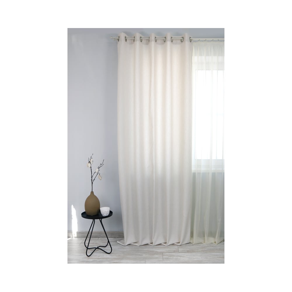 Изображение товара Штора на люверсах Kauffort Велия 160x270 см кремовая современная ткань жаккард